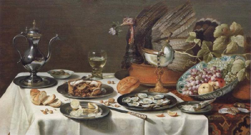 Pieter Claesz Style life with turkey Germany oil painting art